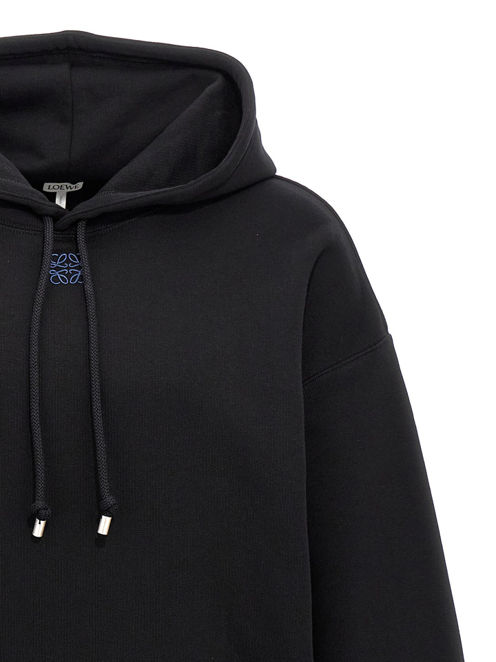 Logo Embroidery Hoodie Sweatshirt Black