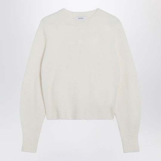 Ivory Sweater In Stretch Cashmere Knit