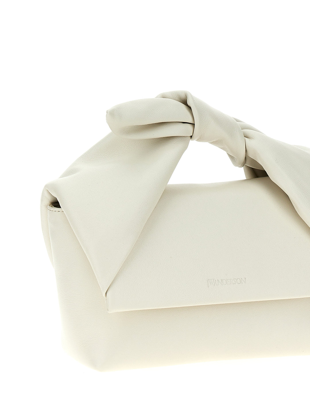 Bow Twister Midi Hand Bags White