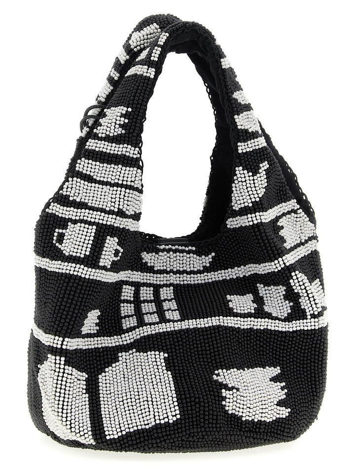 J.W. Anderson Beaded Tote Bag - White/Black | b2237cd4ec2248cd6ce3b1abb2330857eac1882a