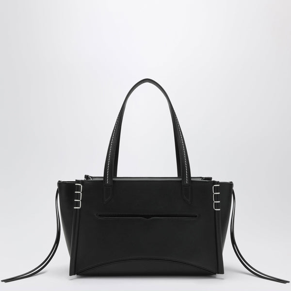 Elongated Loafer Cabas Bag In Black Leather