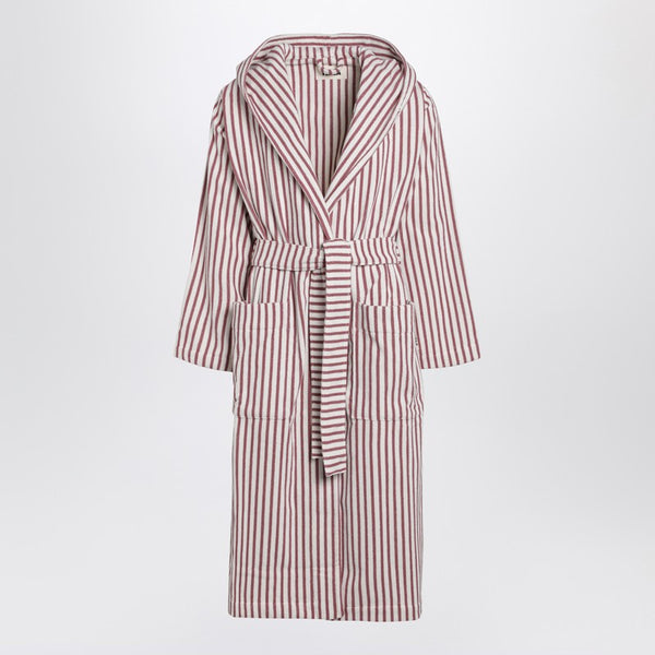 Bathrobe White/Dark Pink Striped