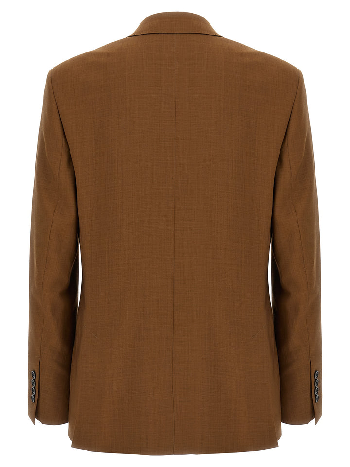 Ami Paris Double-Breasted Blazer - Brown | a495fb8cda87bf49bec48f8c5aa962b69fd5af85