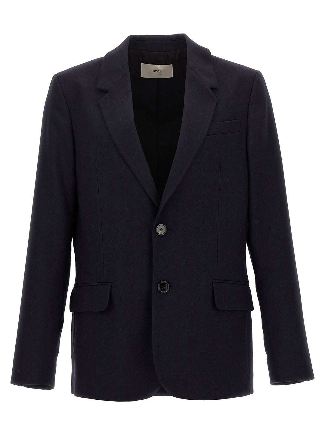 Single-Breasted Wool Blazer Blue