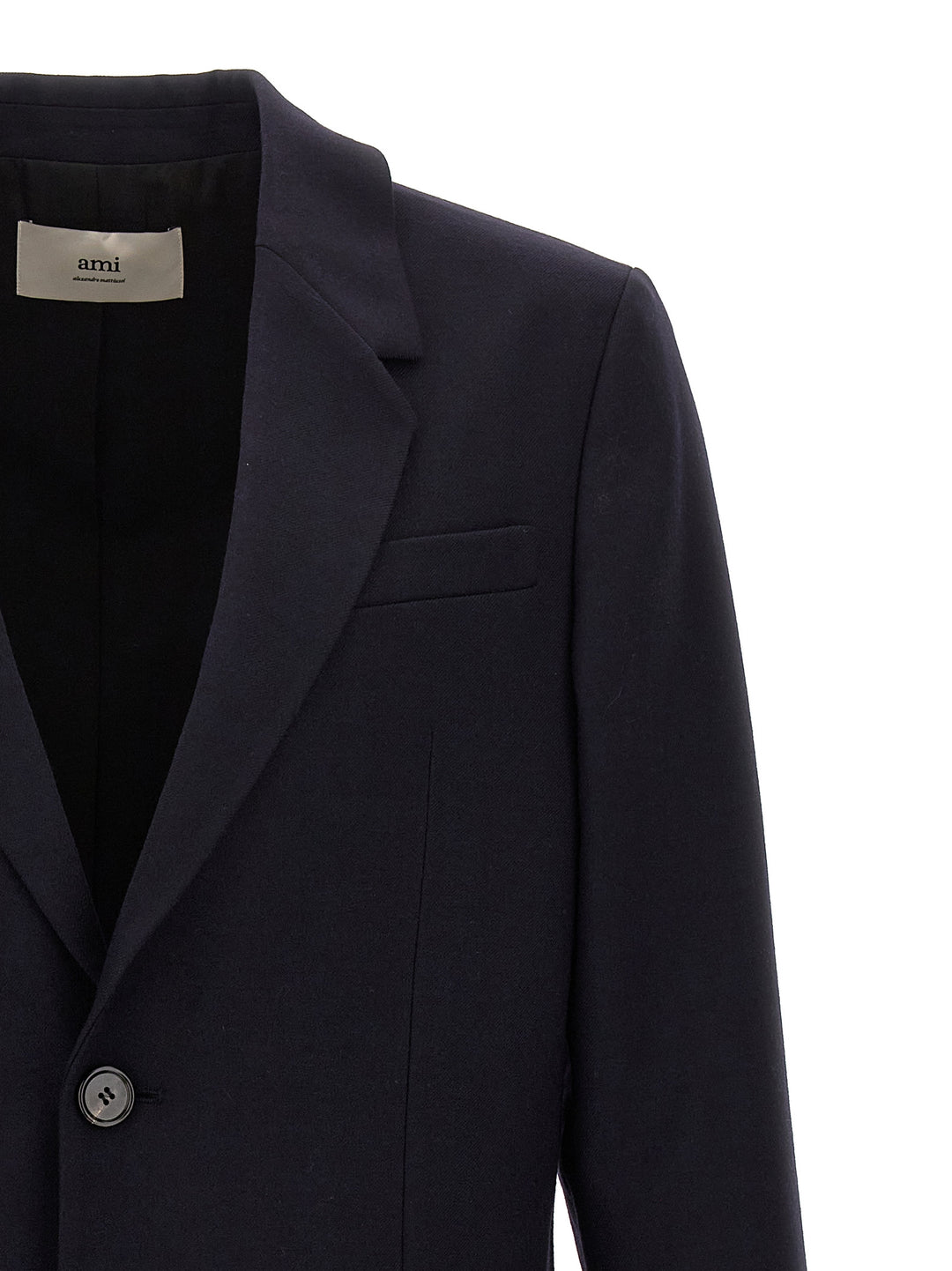 Single-Breasted Wool Blazer Blue