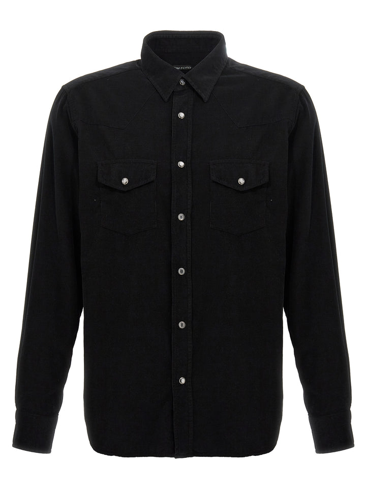 Corduroy Shirt Shirt, Blouse Black