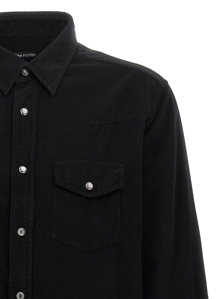 Corduroy Shirt Shirt, Blouse Black