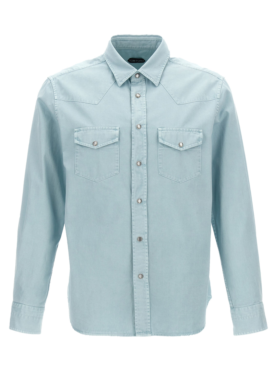 Peach Twill Western Shirt, Blouse Light Blue