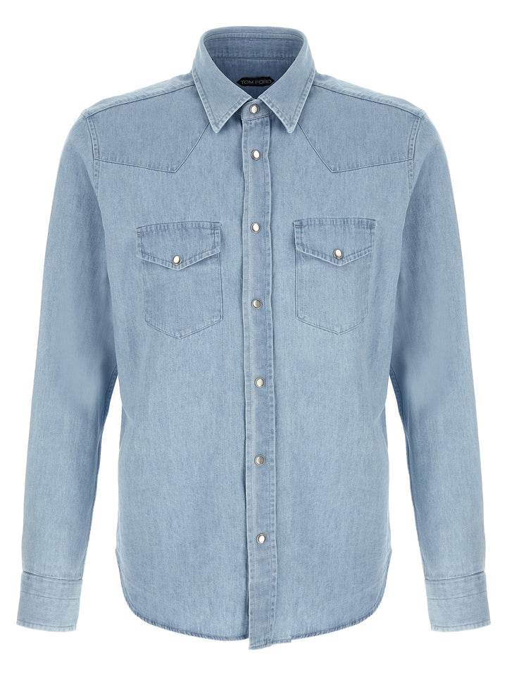 Tom Ford Western Shirt and Blouse - Light Blue | ba70f78d0e26333d81d058888c1b8f215f4ee2ce