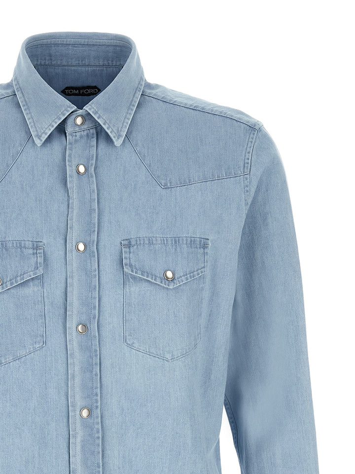 Tom Ford Western Shirt and Blouse - Light Blue | 282b84e8fa7d7768a1e102418a9d17e4f3877a82