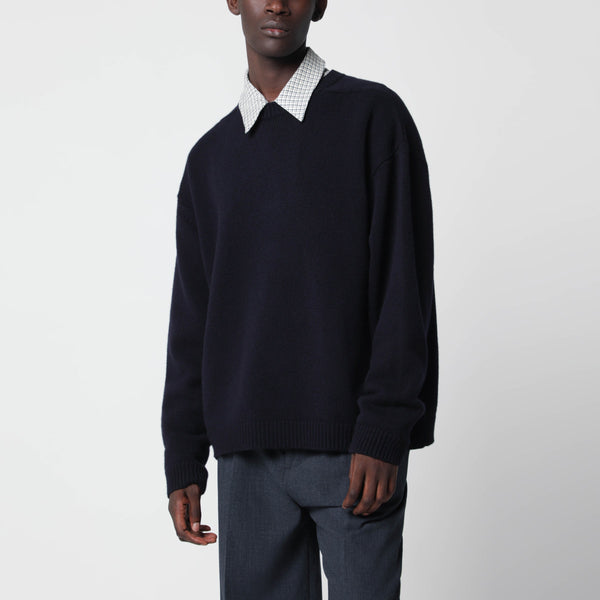 Hemyl Dark Navy Blue Lambswool Sweater