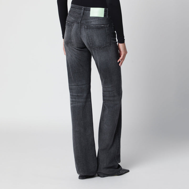 Haikure Black Straight Leg Jeans In Cotton