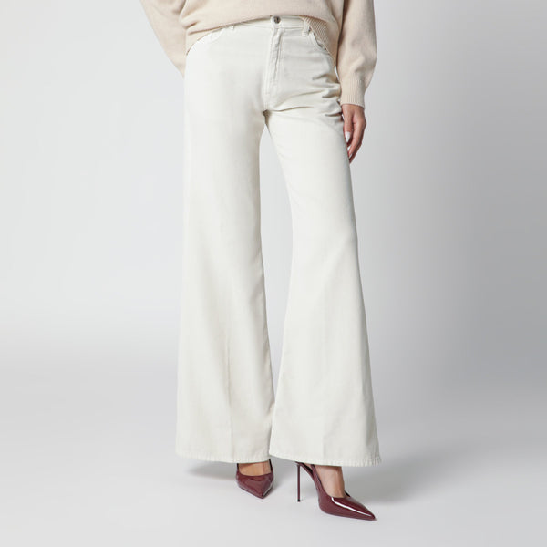 Velvet Cotton Trousers In Snow