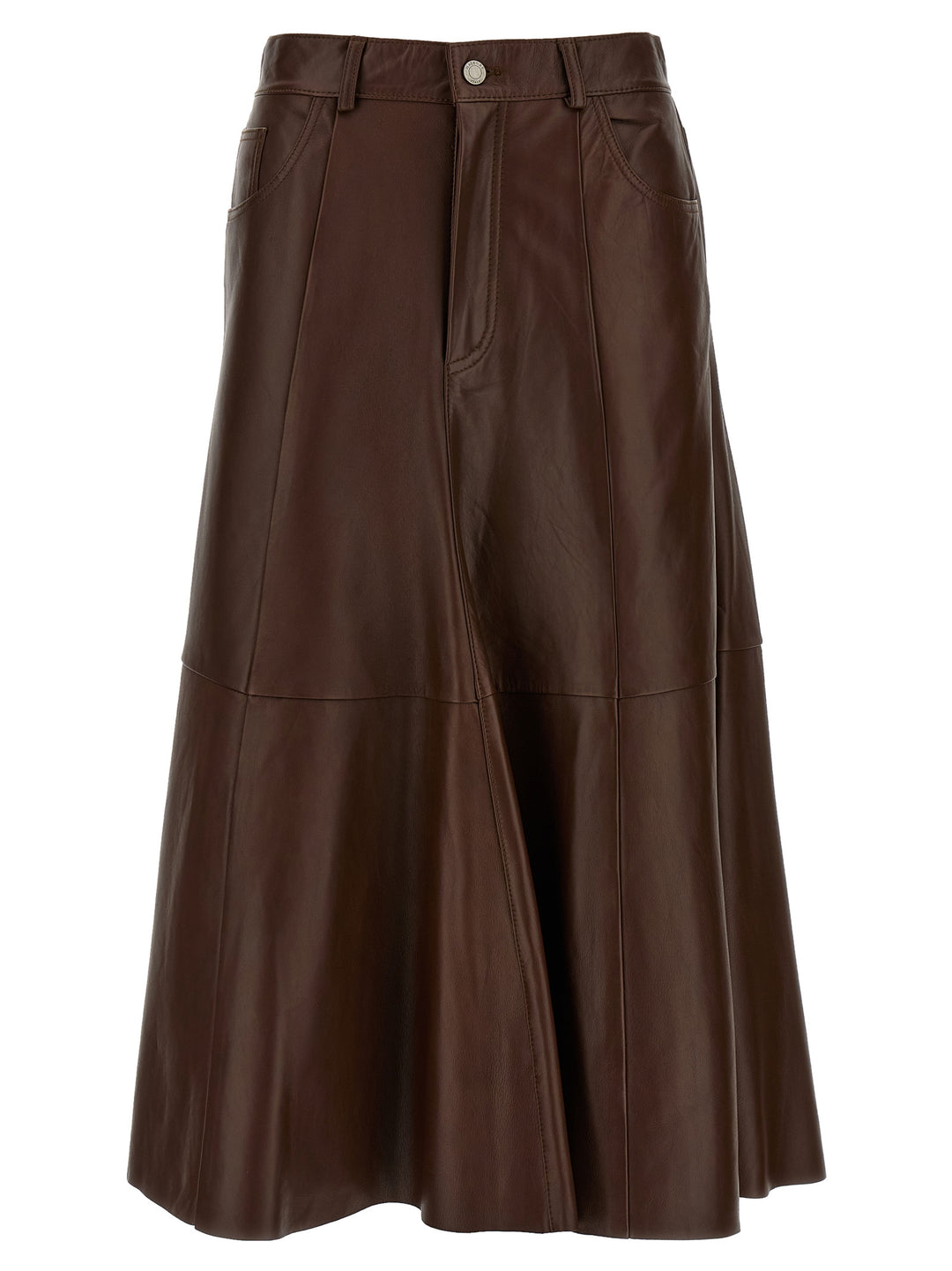 Haikure Mid Serenity Leather Skirts - Brown | 7a3f9b6a9099d2459778bfb4205bf2998bf7684d