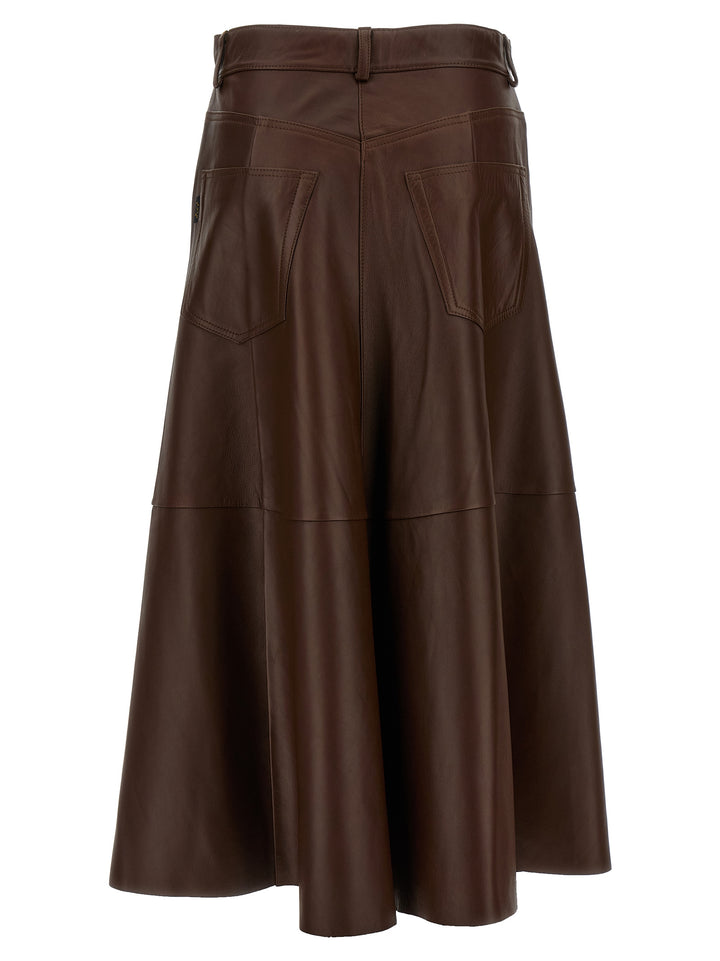 Haikure Mid Serenity Leather Skirts - Brown | 81e498766e8604d07f0b6b2a977ba450a7a12a4e