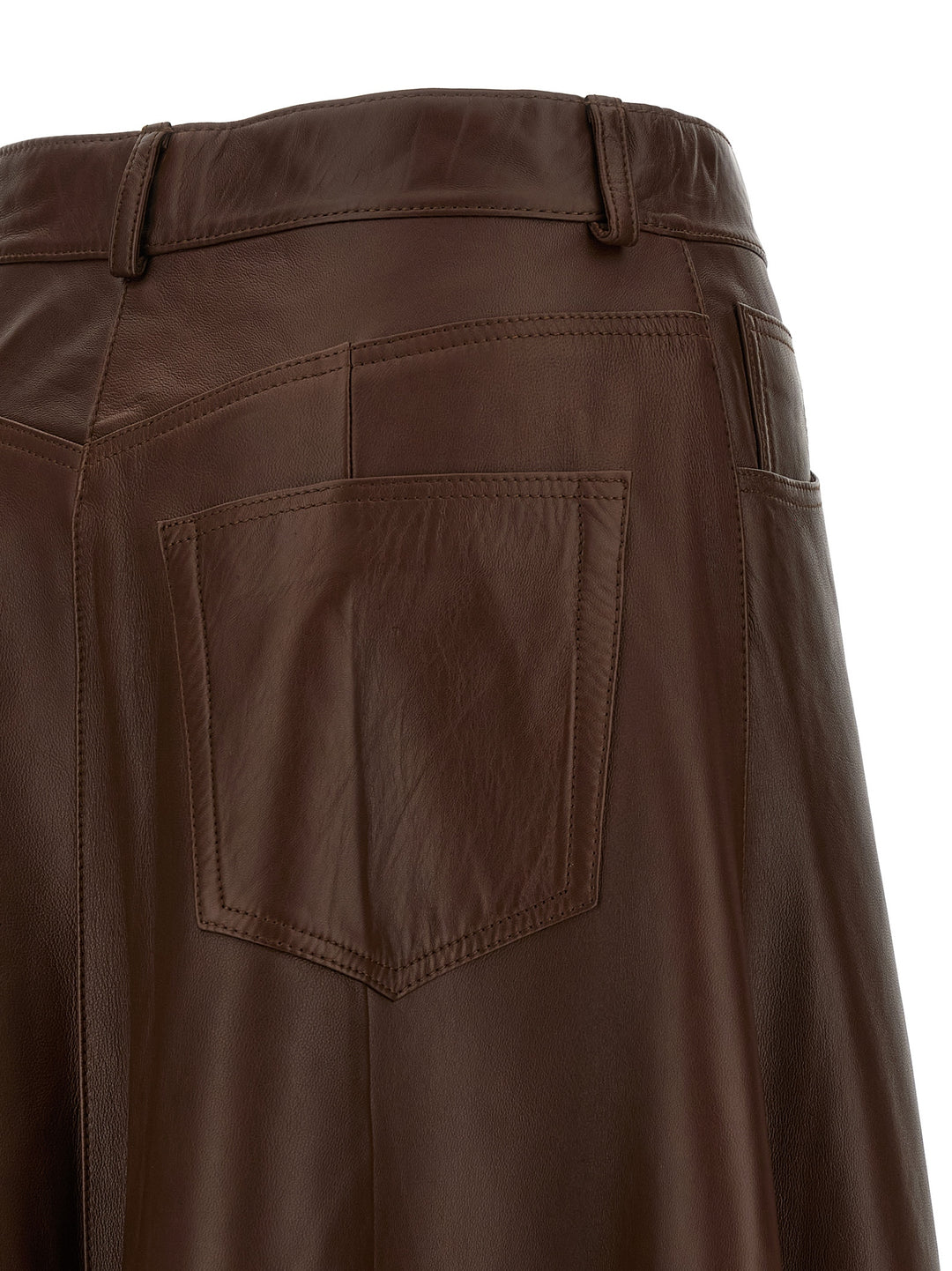 Haikure Mid Serenity Leather Skirts - Brown | 3926a87b3f54b15b626c8404cc1cbf3fb8b85f2f