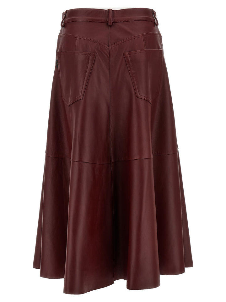 Haikure Mid Serenity Leather Skirts - Bordeaux | 5c8de8618fd7deeb9afee7081f14e7ffc5a67784