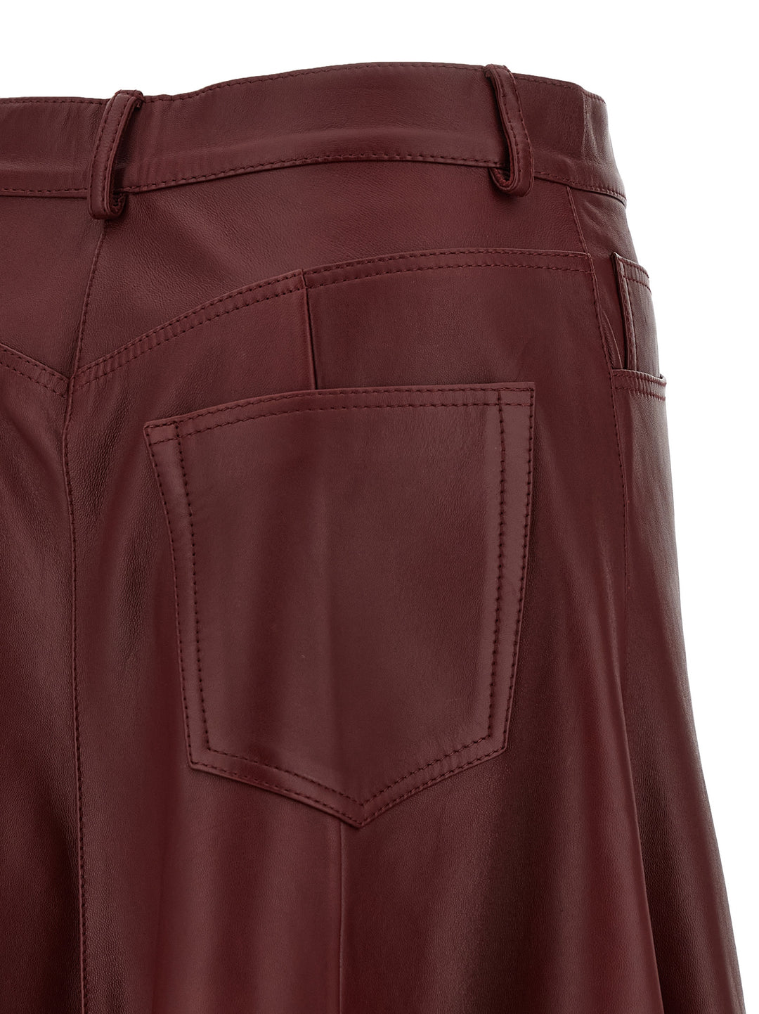 Haikure Mid Serenity Leather Skirts - Bordeaux | 840707f101bb86c9fe3caeb396765bbdd8c07ec0
