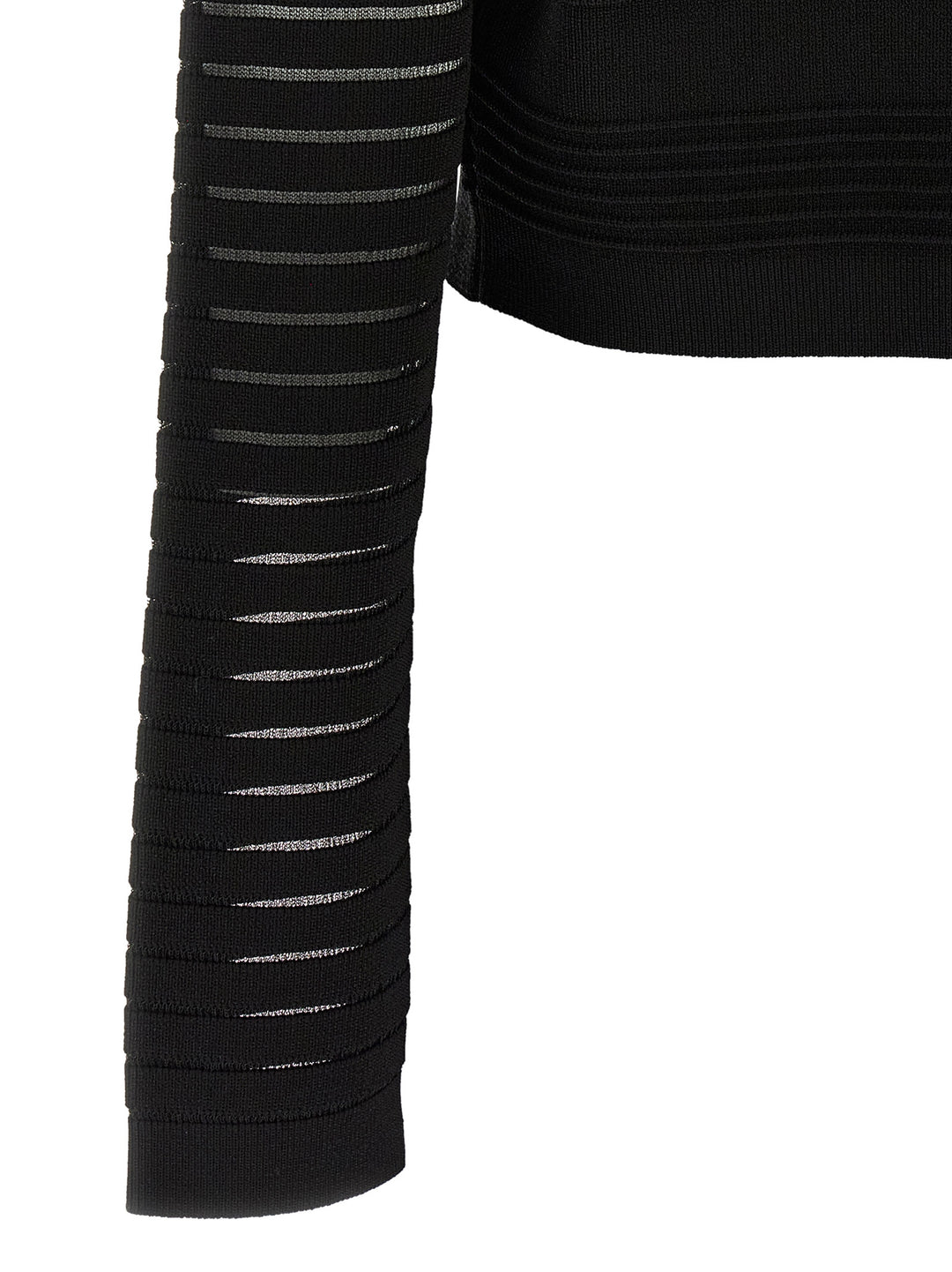 Balmain Semi-Transparent Stripes Cardigan Sweaters and Cardigans - Black | ea1ab80ce77f671ef61a821452c4eef26cb46be3