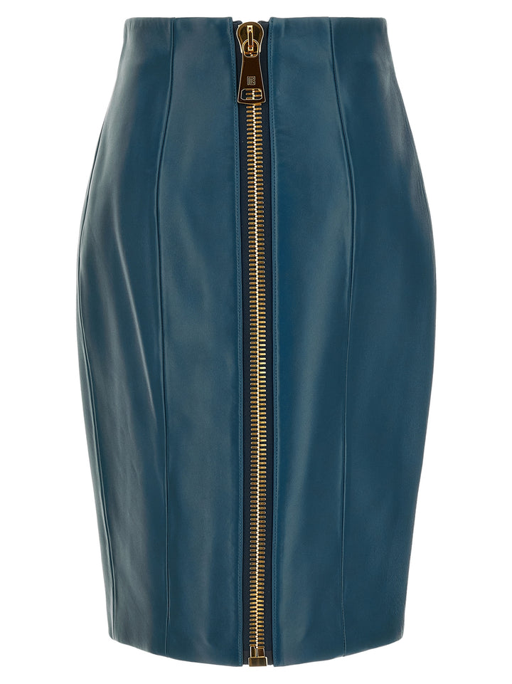 Balmain Xl Zip Skirt Skirts - Blue | e4774913d607564bebfa389213651ad353ead775