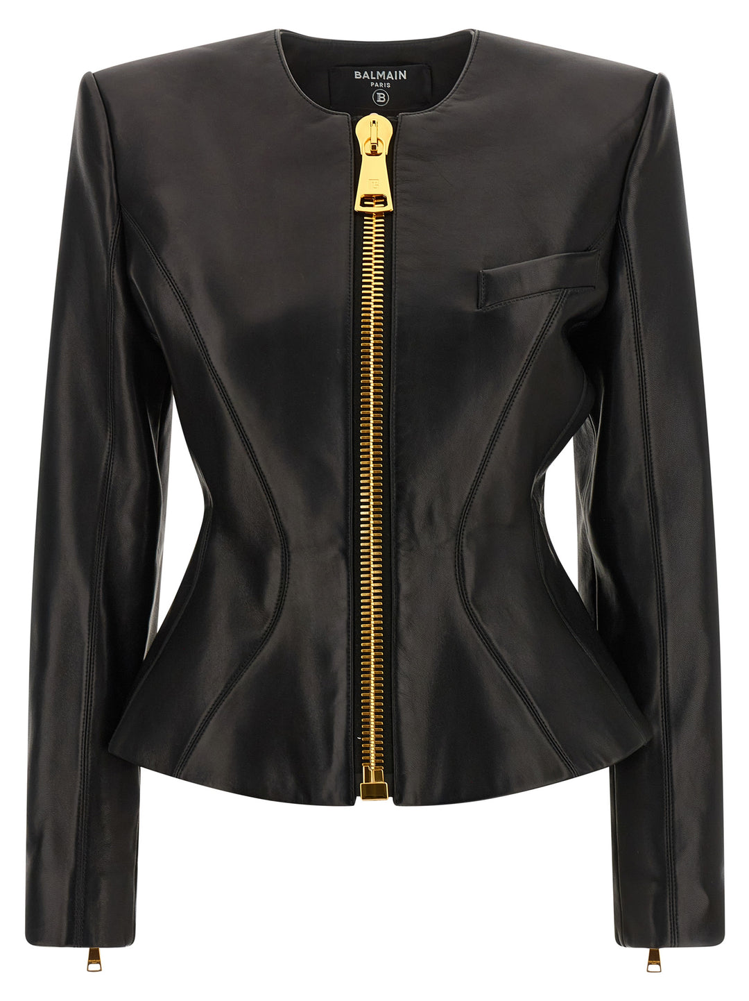 Balmain Leather Jacket Puffer Jackets - Black | 38f5025b2b60c9a9880d1285a6a1d48cd08c32d1