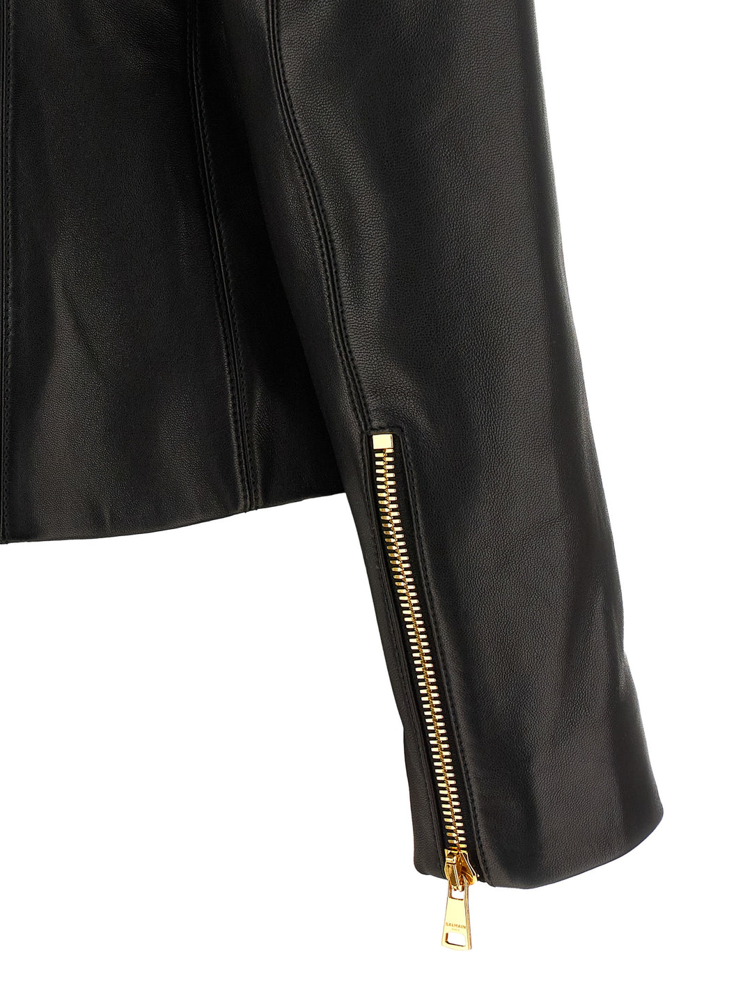 Balmain Leather Jacket Puffer Jackets - Black | eb8862d954ccb2152227f4d260619d19eb271f21