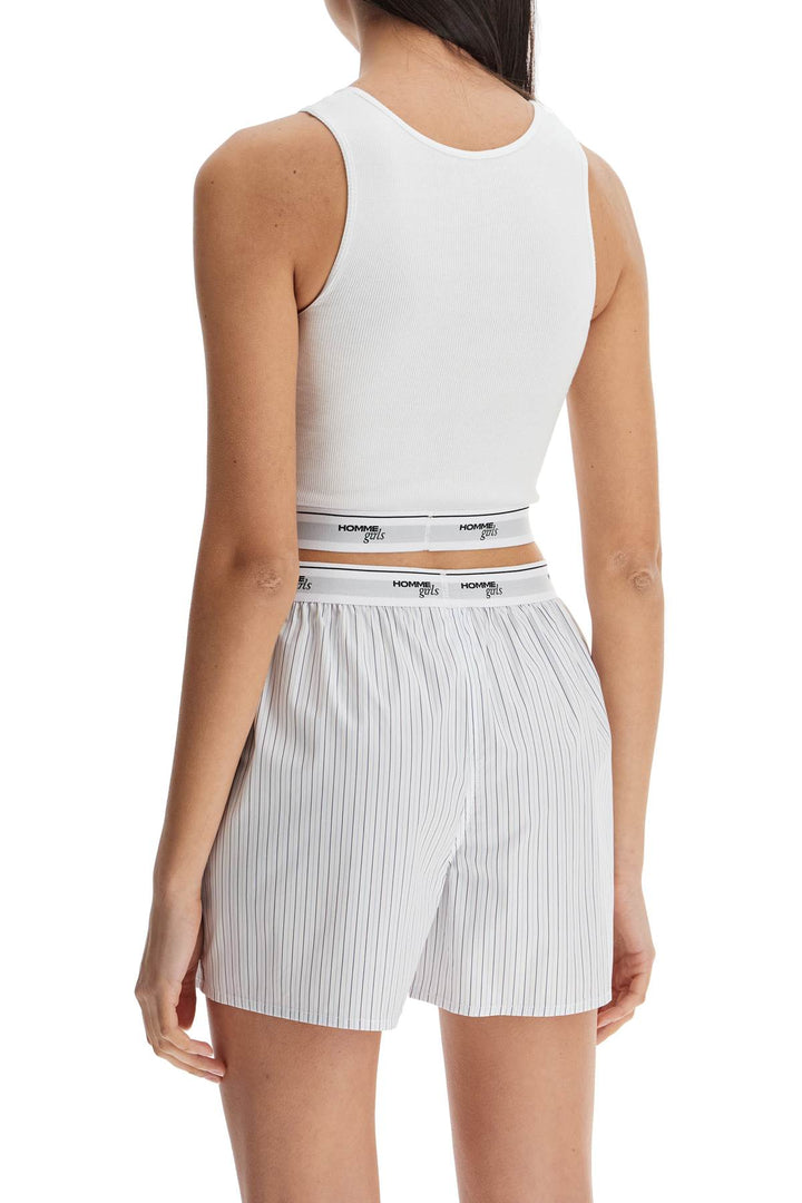 White Cotton Sleeveless Crop Top