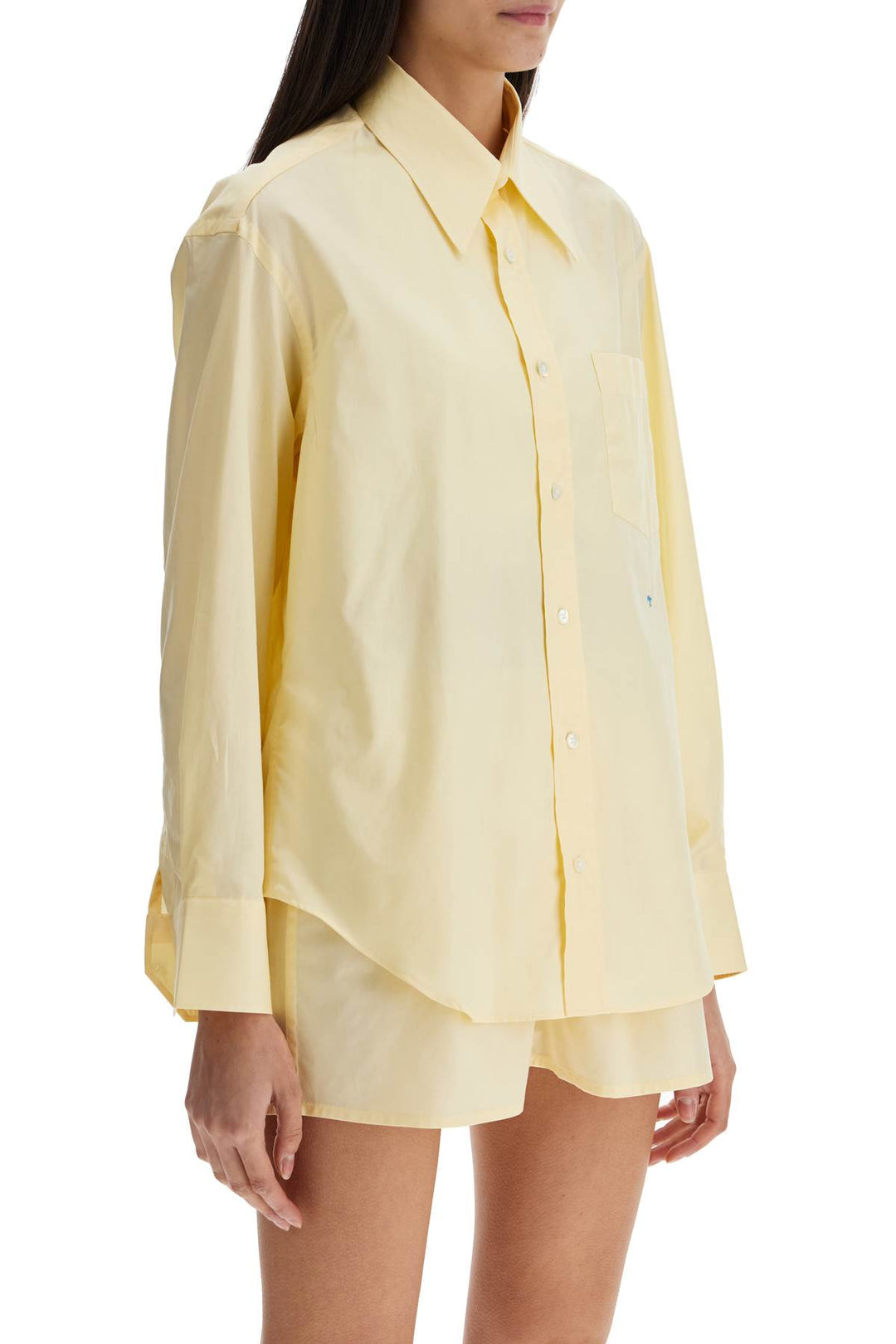 Pale Yellow Cotton 70's Style Women's Shirt