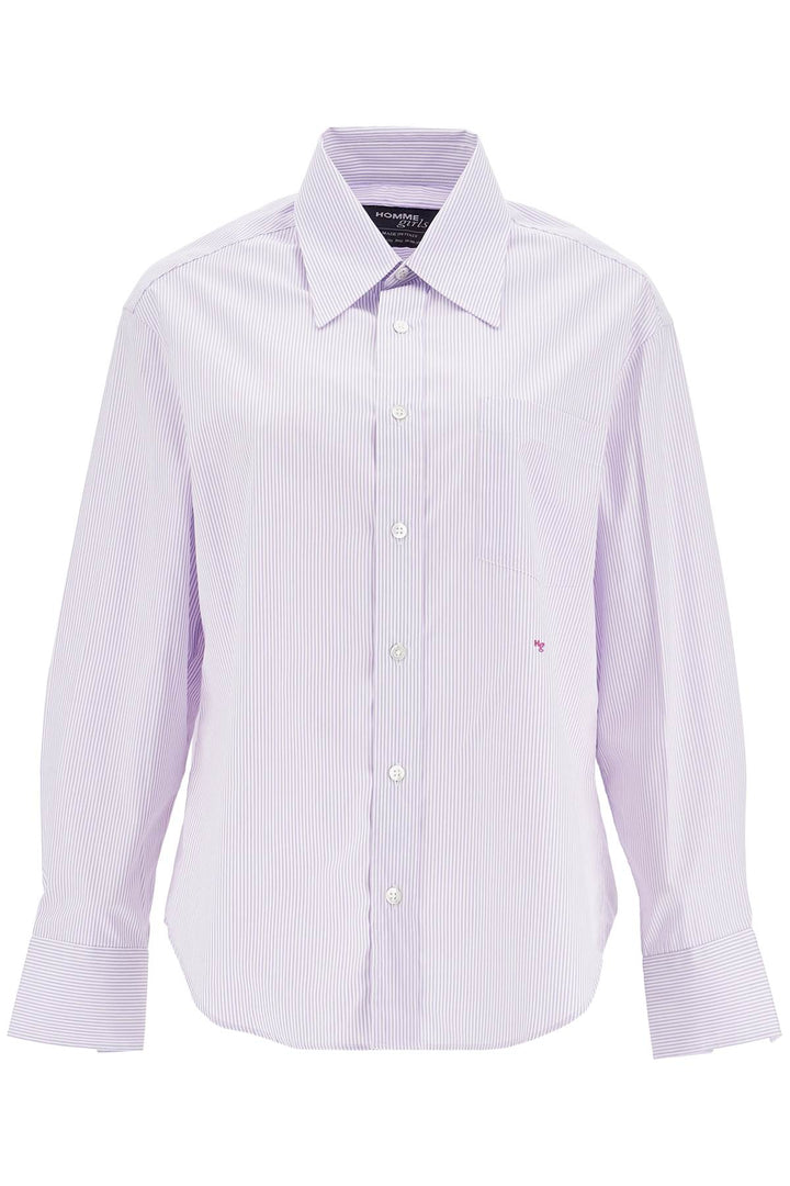 Purple Striped Cotton Women's Shirt