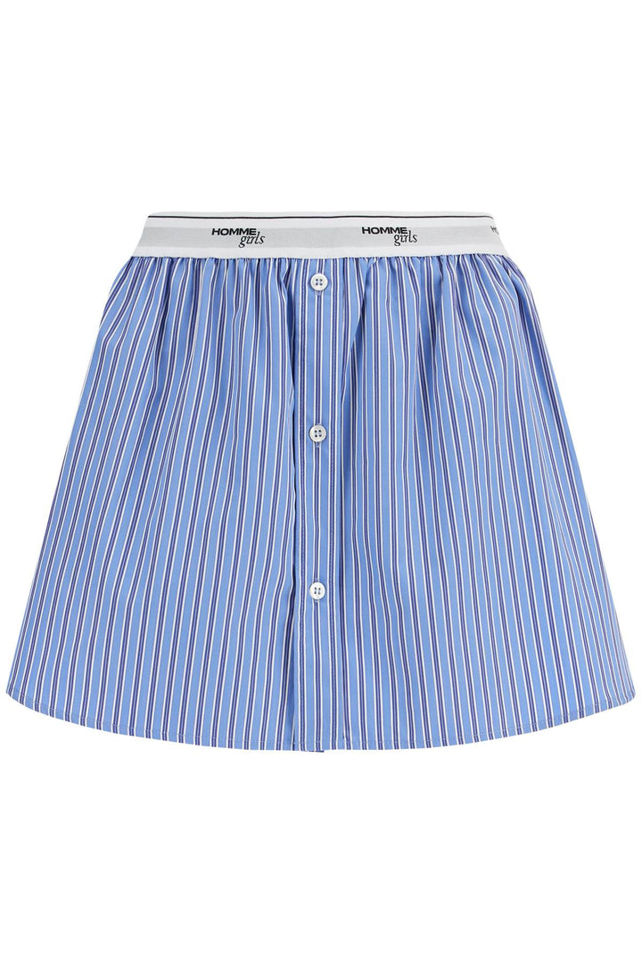 Blue Striped Mini Skirt