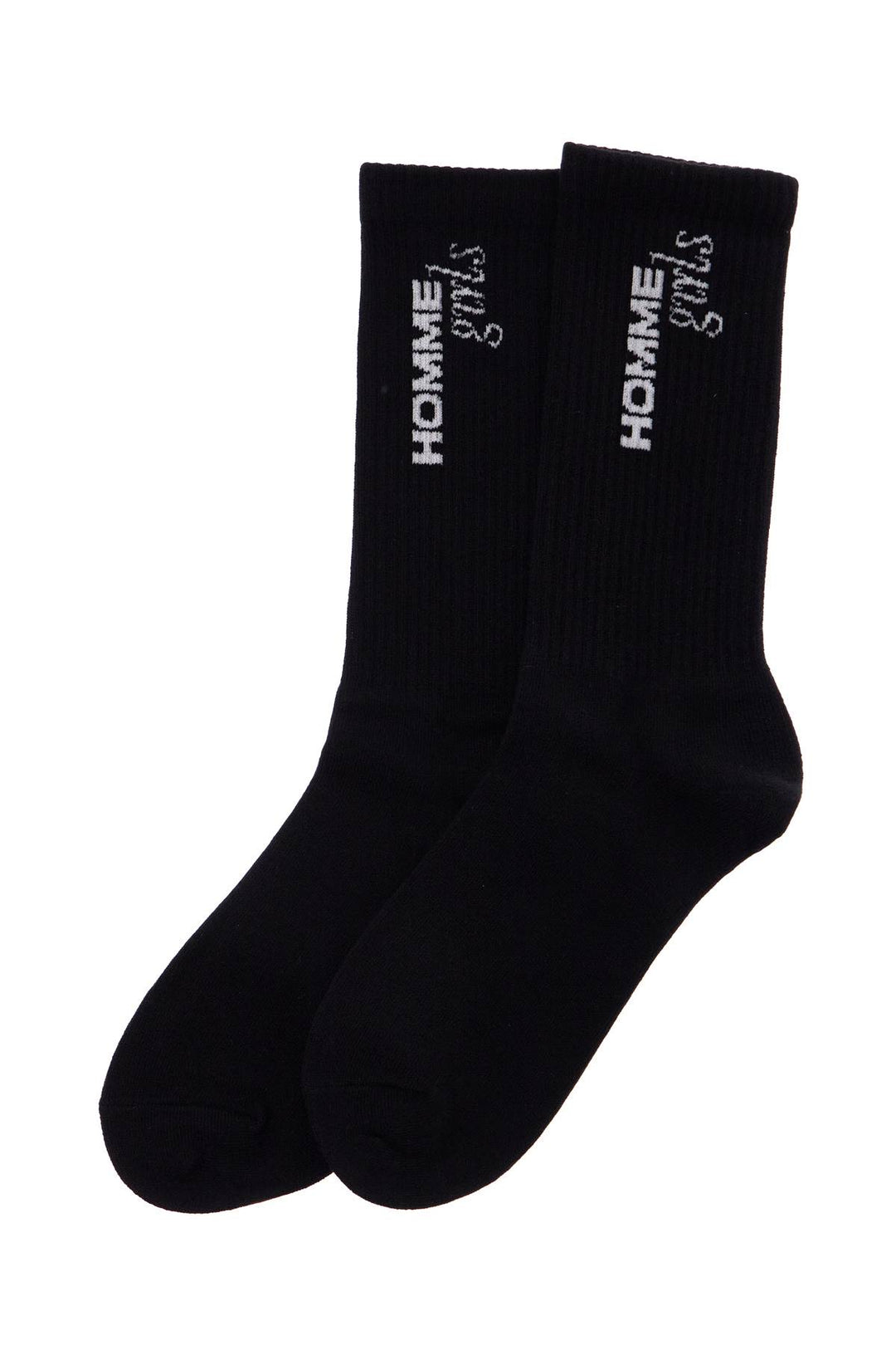 Black Medium Cotton Socks Pack Of 3 With Embroidered Logo