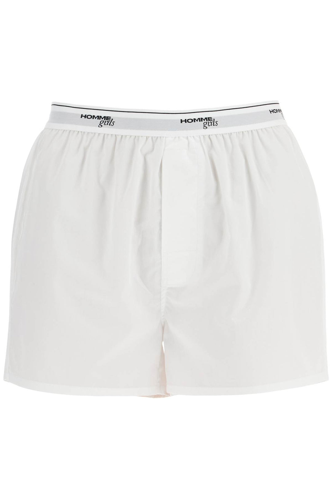 Men's High Waisted White Cotton Boxer