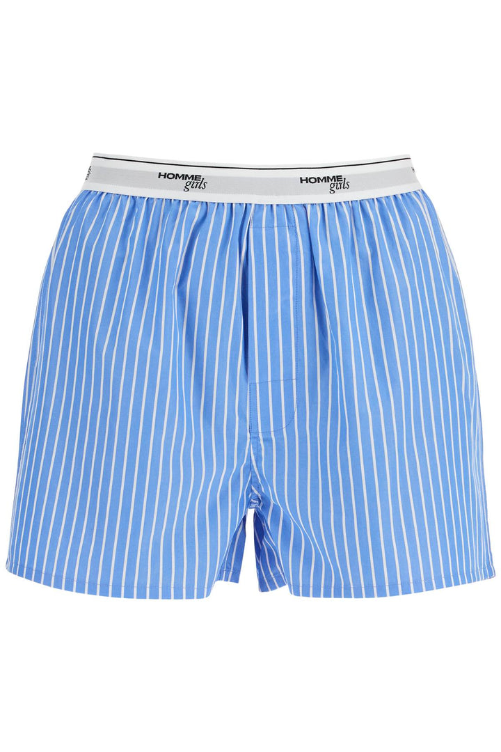 Men's Boxer 100% Cotton Blue Striped High Waist