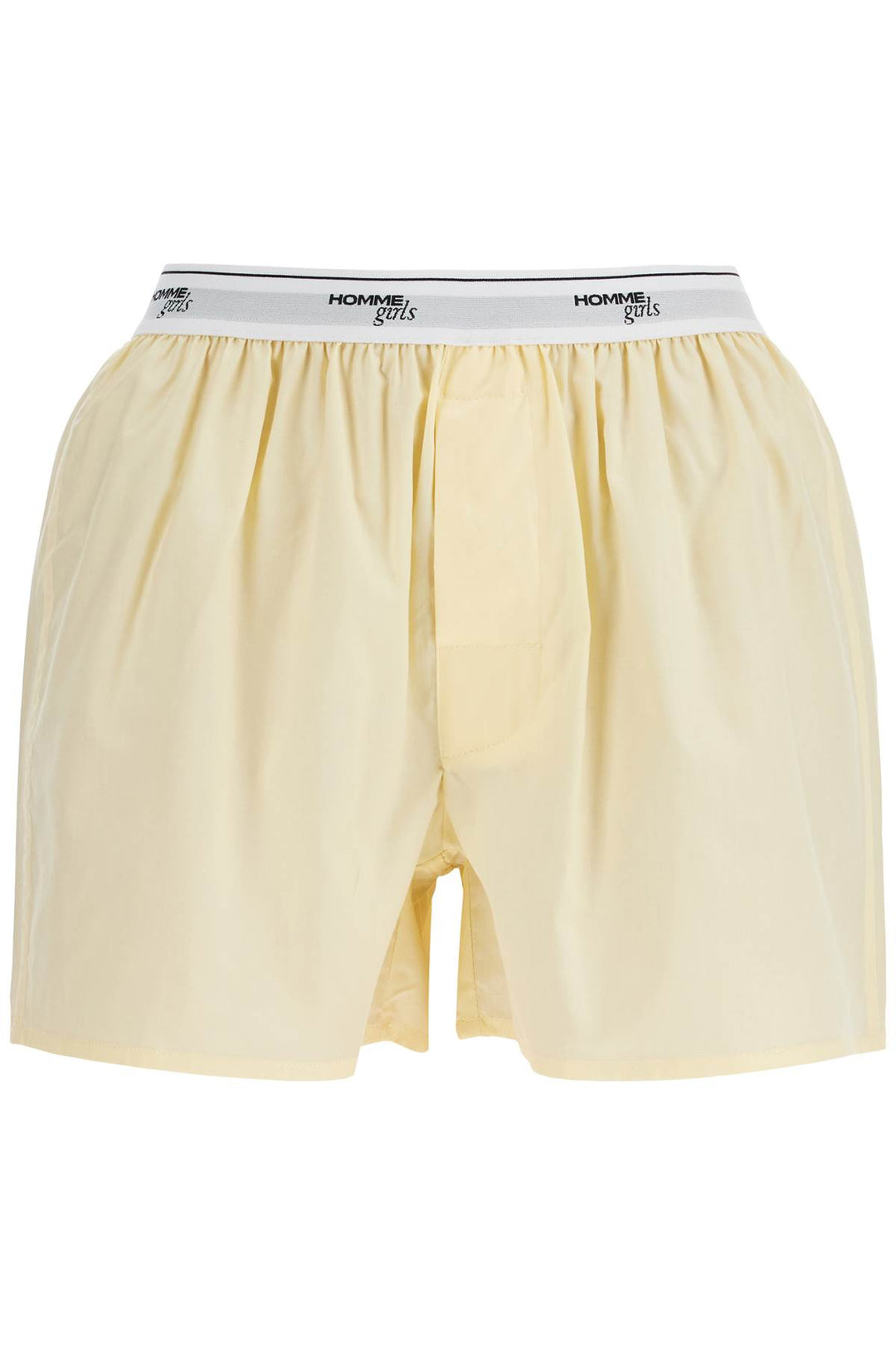 High Waisted Pale Yellow Cotton Boxer