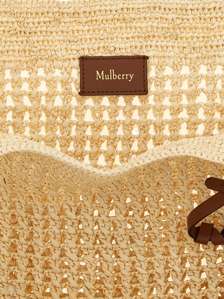 Mulberry Big Crochet Shopping Bag Tote Bag - Beige | bfb757bae788162b785d53b5b5049d8e888ef72c