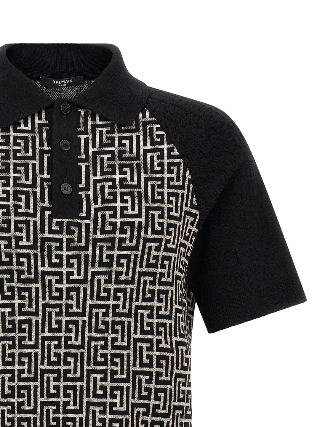 Balmain Pb Monogram Polo - White/Black | d13b1c0d9b12a37fbd7c0f708488201c7de3d333