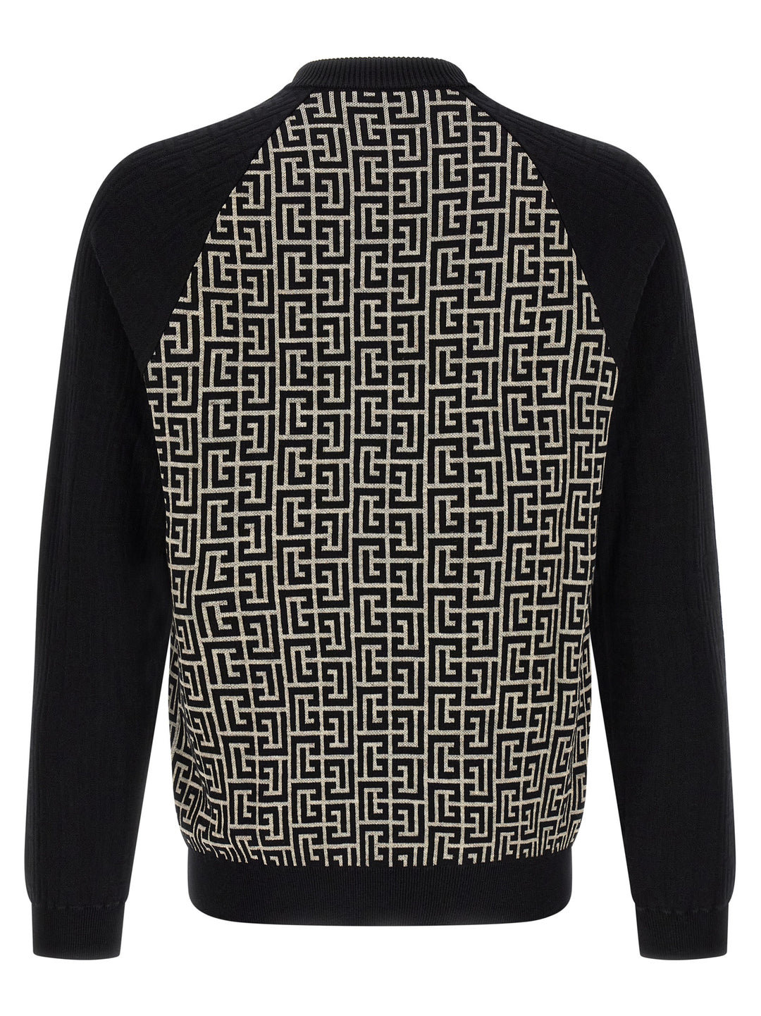 Balmain Pb Monogram Mesh Sweaters and Cardigans - White/Black | 0745b0f92c5728c9c4d4b43f98f9f4be553600e0
