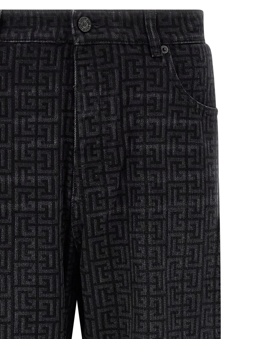 Balmain Monogram Pattern Jeans - Black | fffdac7f917e13d9d3c5c6bb2a741f1364a4e967