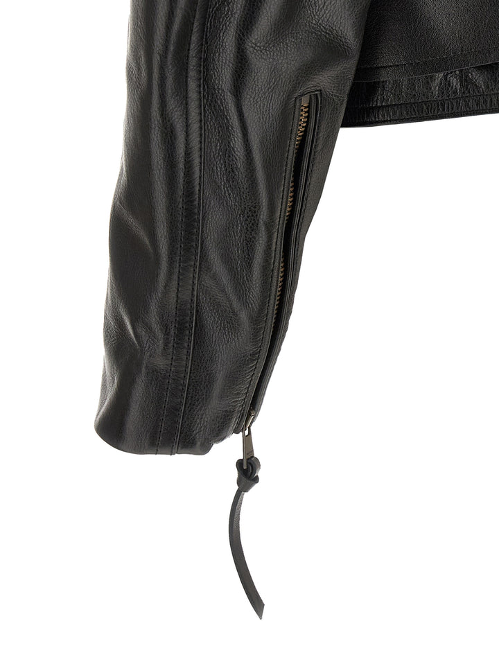 Balmain Biker Jacket Puffer Jackets - Black | 743cdb23dcd5f43bc95851fcf2b072462f8fa6d1