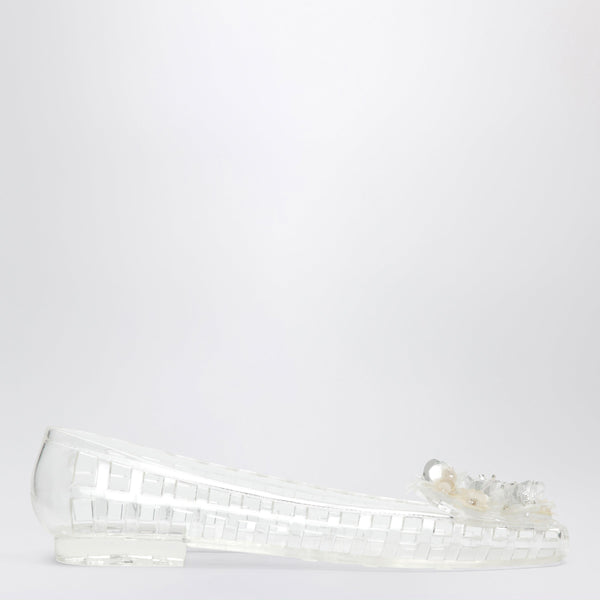Transparent Bloomi Ballet Flats In Pvc With Beaded Flowers