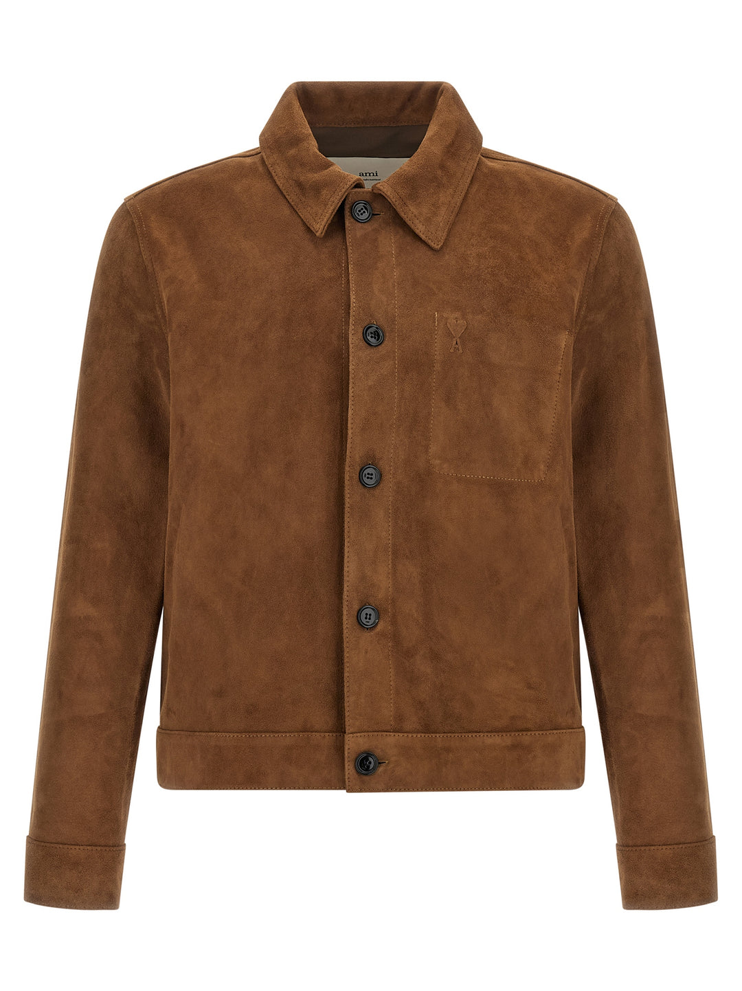 Ami Paris Suede Jacket Puffer Jackets - Brown | a9d2fac518837c97982c93e009a340a4ba793ec5