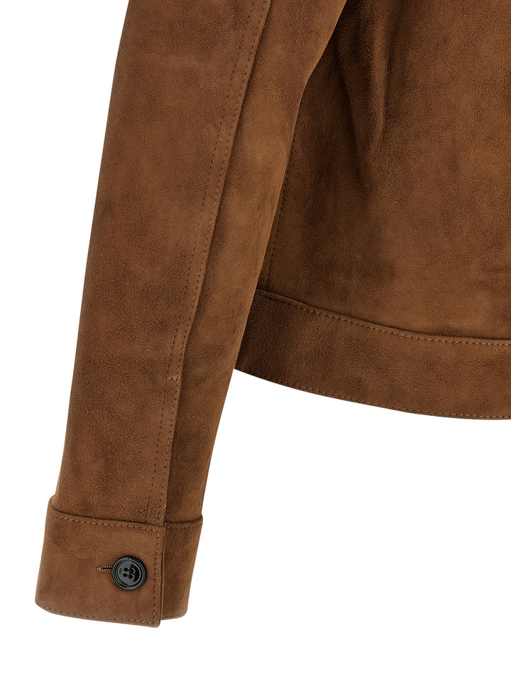 Ami Paris Suede Jacket Puffer Jackets - Brown | fc49e8f2600567e209c717894e26b32028334020