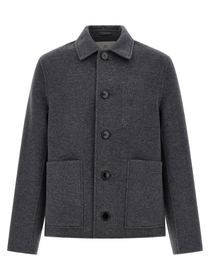 Ami Paris Boule Puffer Jackets - Gray | 7a8348e2098645d5c9d65b80019fed54ae284ae1