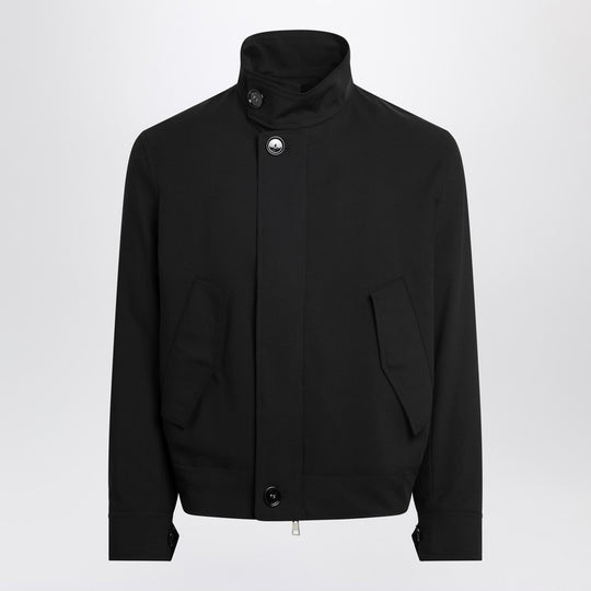 Black Zip-Up Wool Jacket