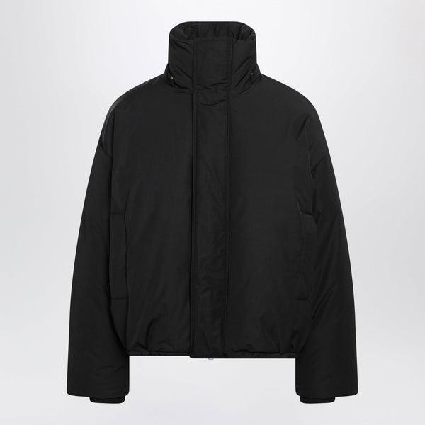 Black Padded Jacket In Nylon And Cotton