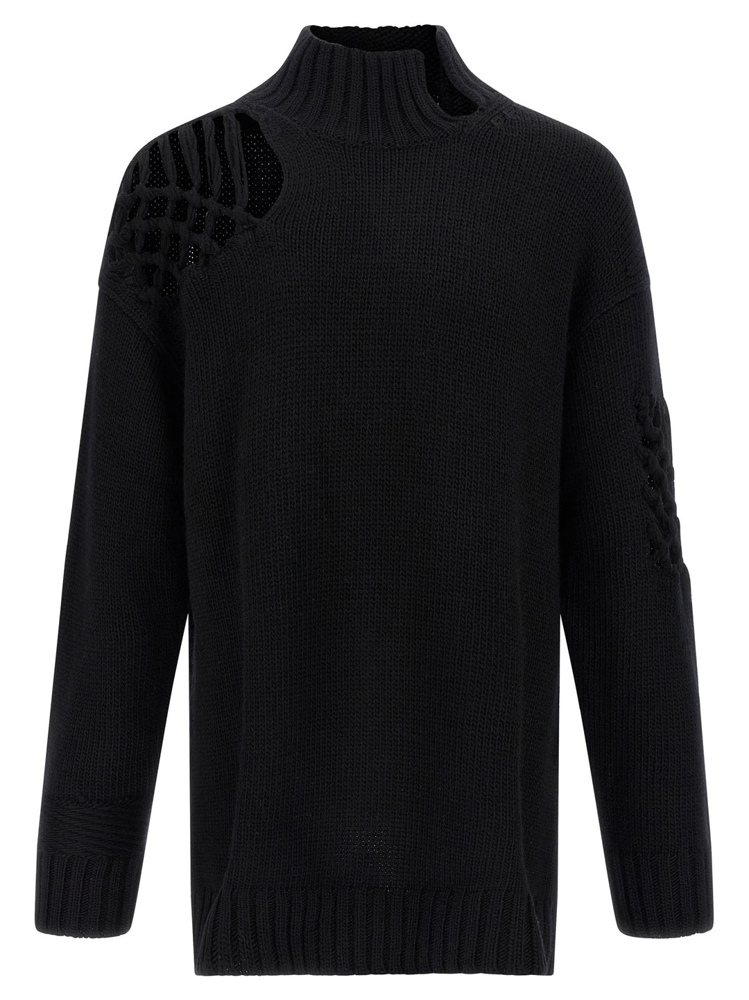 Yohji Yamamoto Macramé Insert Sweater Sweaters and Cardigans - Black | 5665840948fec393d44e7a3265746db4a1f2afd4