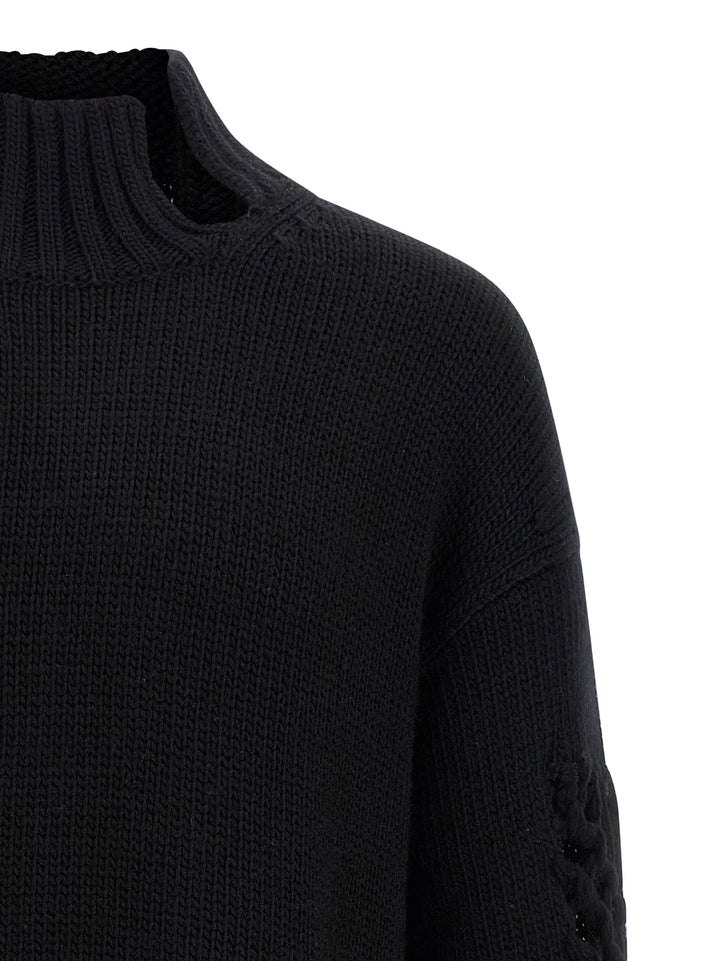 Yohji Yamamoto Macramé Insert Sweater Sweaters and Cardigans - Black | 8e48f1e1a5086ceca2e2116e37858c68b1a73c20