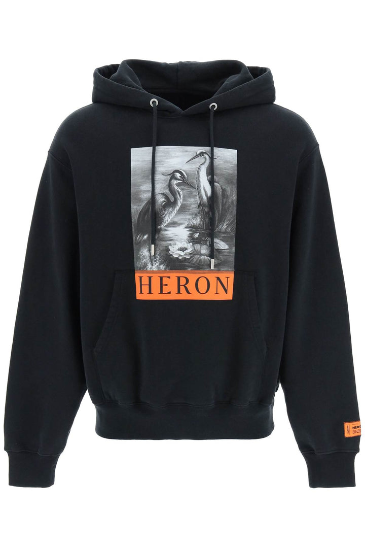 B/W Herons Print Hoodie