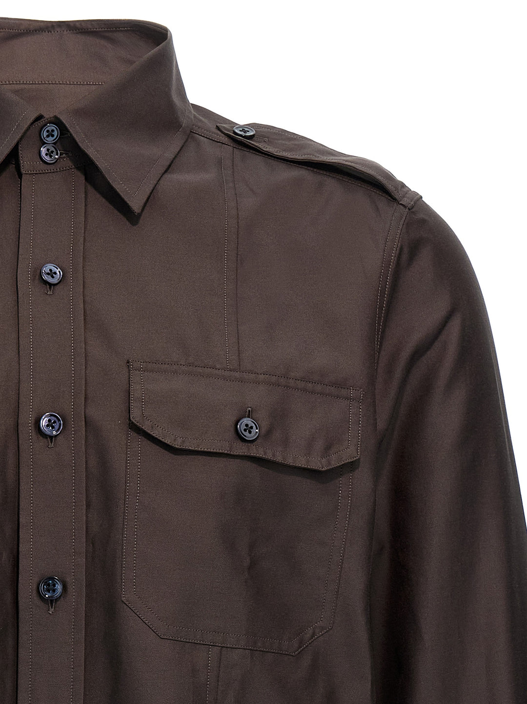 Military Leisure Shirt, Blouse Brown