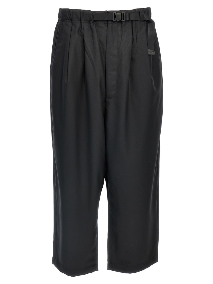 Strap Wool Pants Black